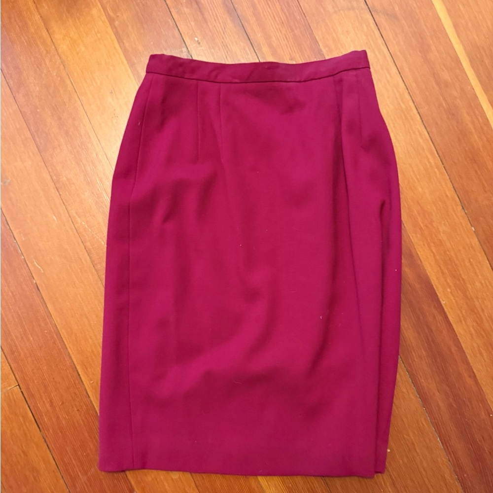 VTG Talbot 100% Wool Deep Red Lined Pencil Skirt Office Wear Interview Outfit